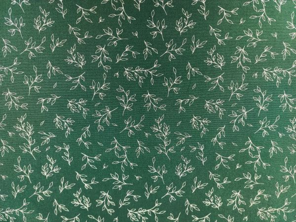 Webstoff Baumwolle , Zweige, grün 