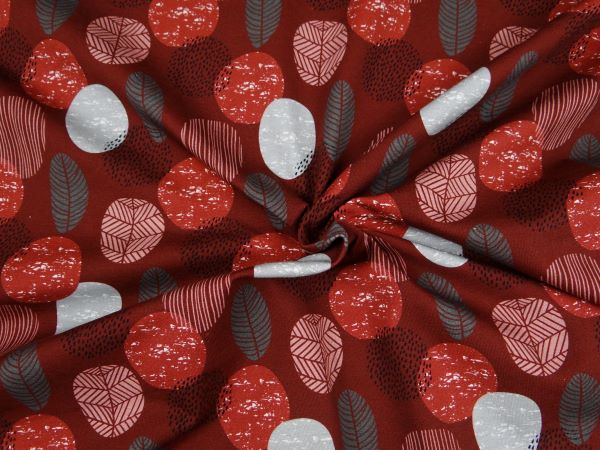 DSC06402 Jersey unterschiedliche Kreise & Blätter , bordeaux