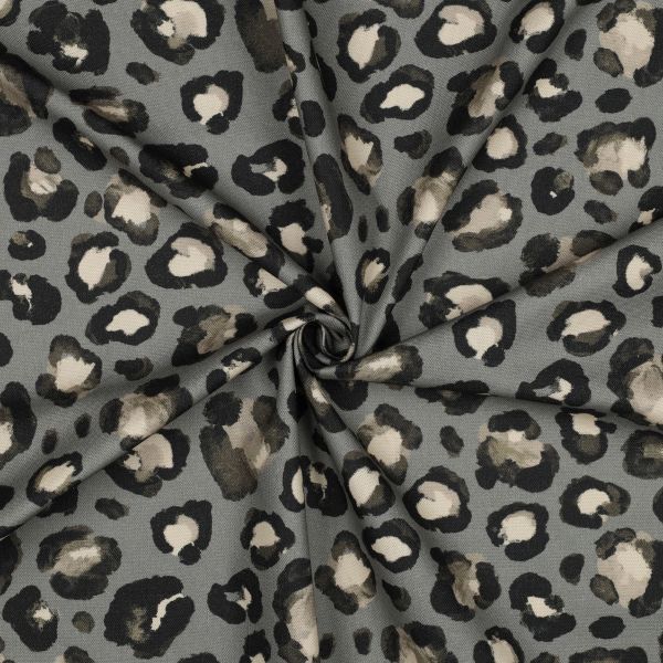 Dekostoff , Animalprint, grau