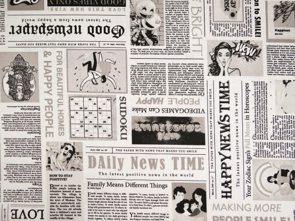 Dekostoff Zeitung ecru