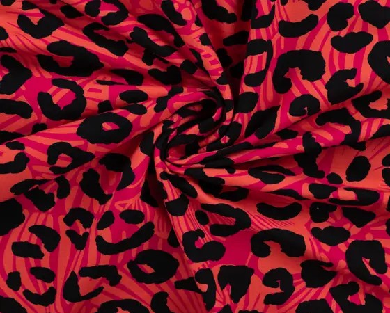 Jersey, French Terry, Animalprint, salmone