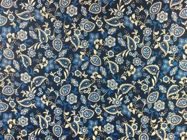 100 % Baumwolle , Blautöne, Blätter & Blüten 100 % Baumwolle , Blautöne, Blätter & Blüten