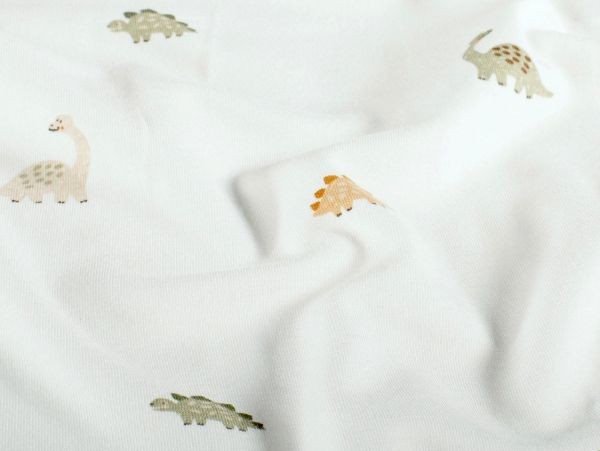 Jersey , Dinosaurier terra, ecru Jersey , Dinosaurier terra, ecru