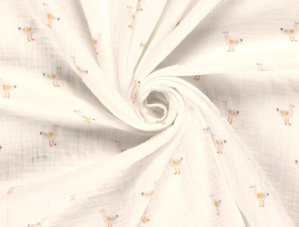 Musselin, Möwe, offwhite