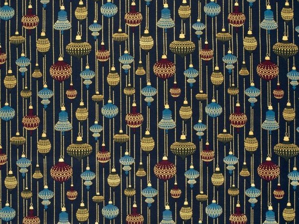 Webstoff Baumwolle , Weihnachtskugeln, blau Webstoff Baumwolle , Weihnachtskugeln, blau