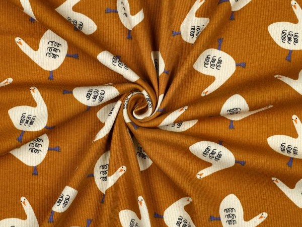 Jersey , Rippjersey, Vogel, kupfer Jersey , Rippjersey, Vogel, kupfer