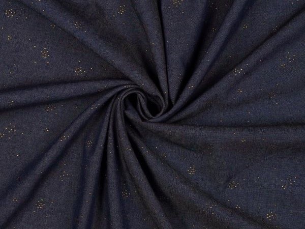 Bluse, Jeansoptik Goldpunkte