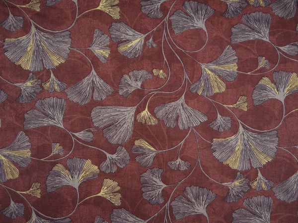 Dekostoff Ginkgo rostbraun