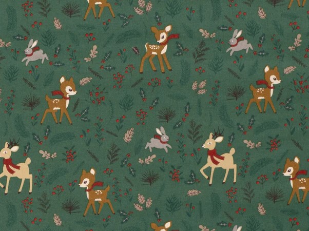 Webstoff Baumwolle Reh & Hase Webstoff Baumwolle Reh & Hase
