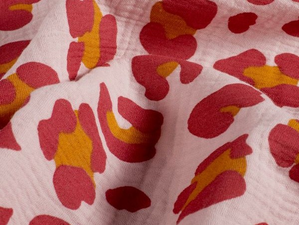 Musselin, Animalprint , rosa / pink Musselin, Animalprint , rosa / pink