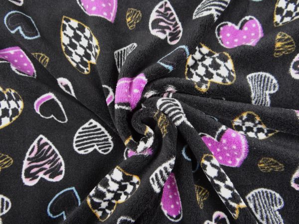Fleece Wellness Herzen, schwarz