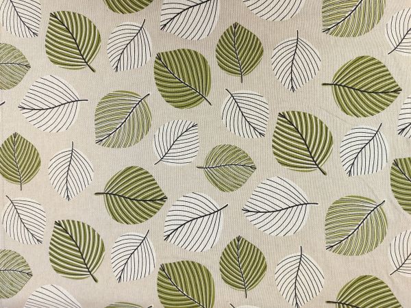 Dekostoff Canvas grüne Blätter