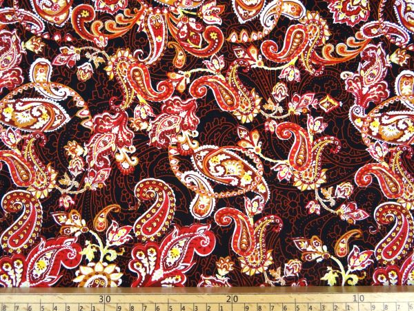  Baumwollstoff Paisley rot