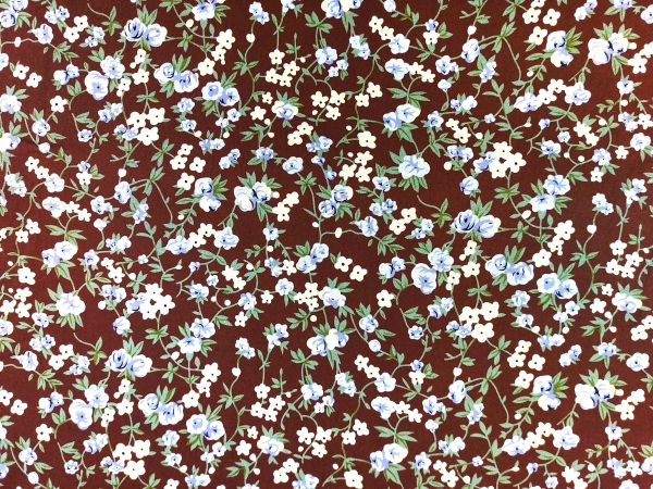 100 % Baumwolle , Blumenranken, braun 100 % Baumwolle , Blumenranken, braun