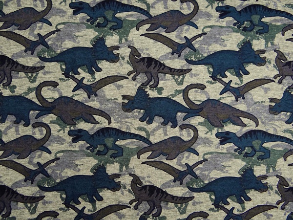 Q-K26018-063-Alpenfleece-Dino-grau Alpenfleece Dinosaurier