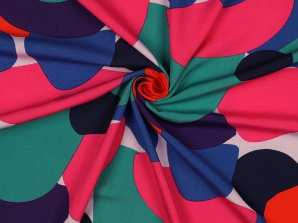 Bluse, Viskose , graphisches Muster , pink/blau/ grün/orange