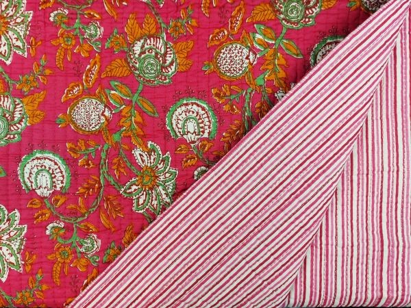 Steppstoff , gequiltet, Watte-Inlet,pink