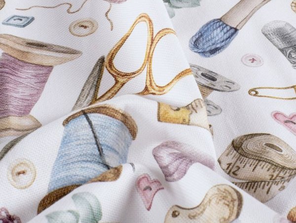 Dekostoff , Nähutensilien, ecru