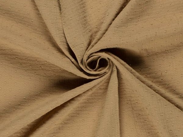 Musselin, Dots Ton in Ton, beige Musselin, Dots Ton in Ton, beige