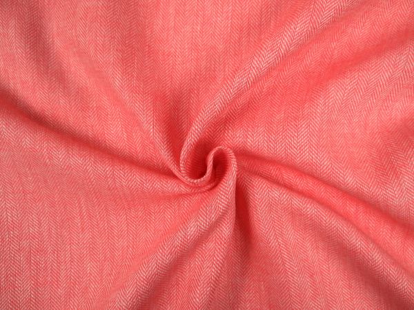 Leinen/ Baumwollmix, uni apricot melange, Fischgratmuster 