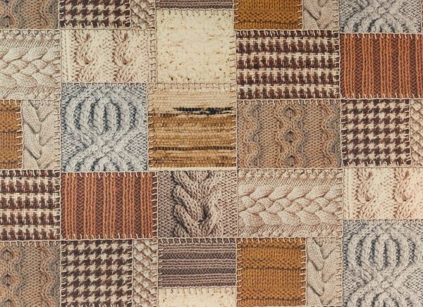 Dekostoff , Patch in Strickmuster als Druck