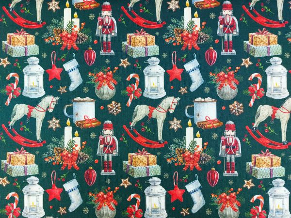 Dekostoff, traditionelle Motive , grün Dekostoff, traditionelle Motive , grün