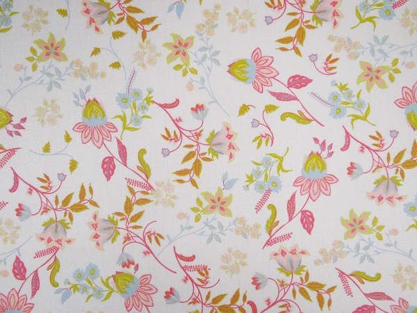 ve08238-002-Bluemchen-weiss-Bluemchen 100 % Baumwolle Blumen, pastell