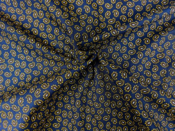 100 % Baumwolle Paisley, blau / gold