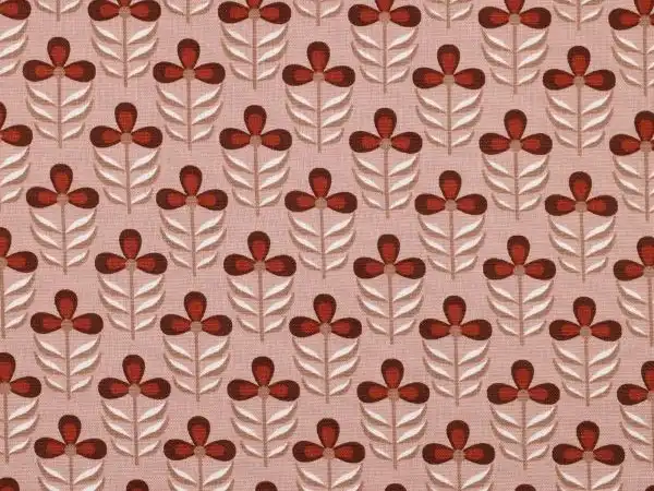 Dekostoff , stilisierter Blüten , soft brown Dekostoff , stilisierter Blüten , soft brown