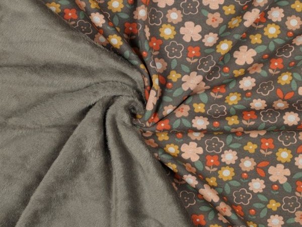 Alpenfleece Blümchen, taupe Alpenfleece Blümchen, taupe