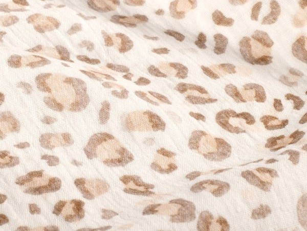 Musselin, Animalprint , offwhite