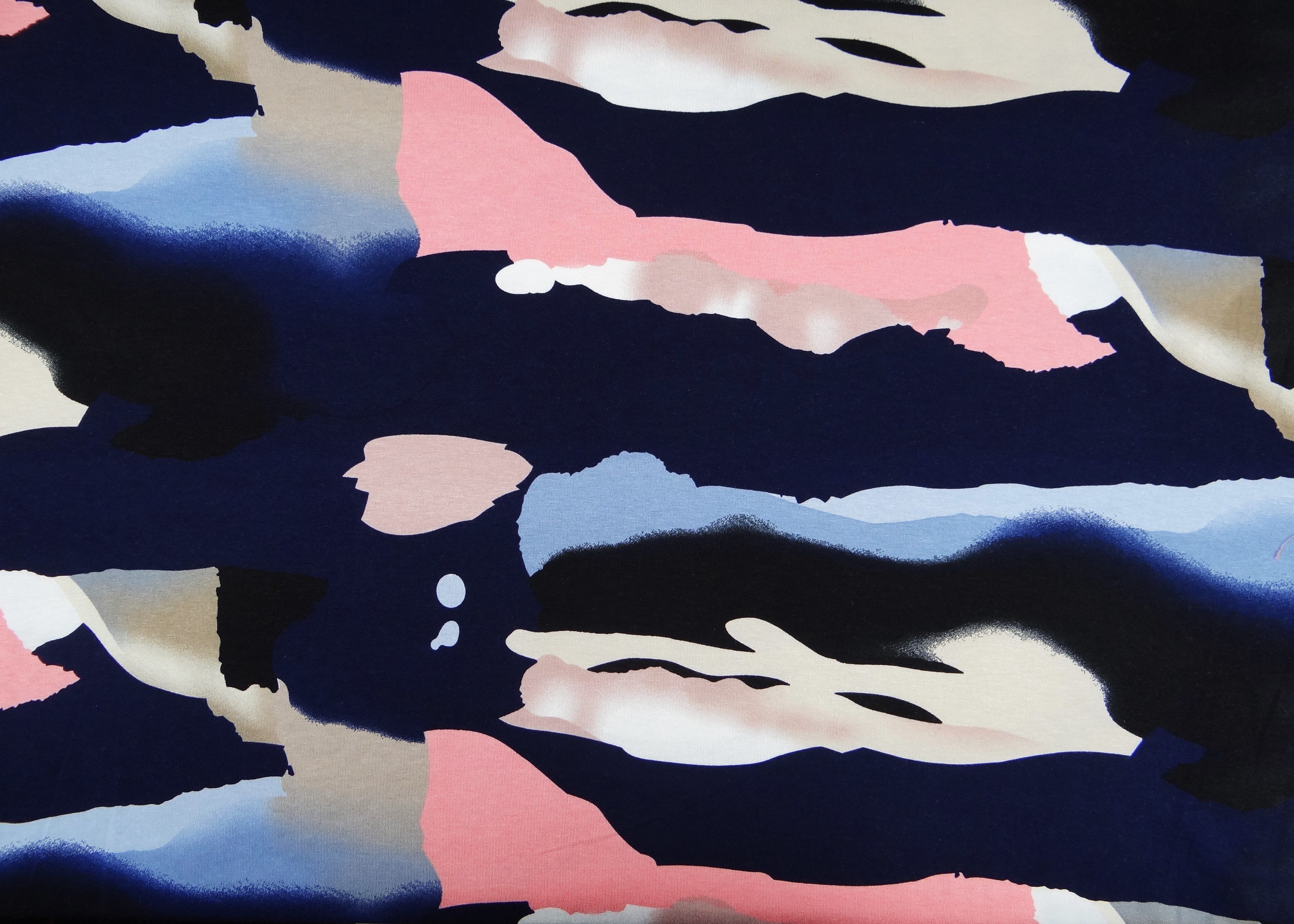 Viskose-Jersey blau/bunt abstrakt