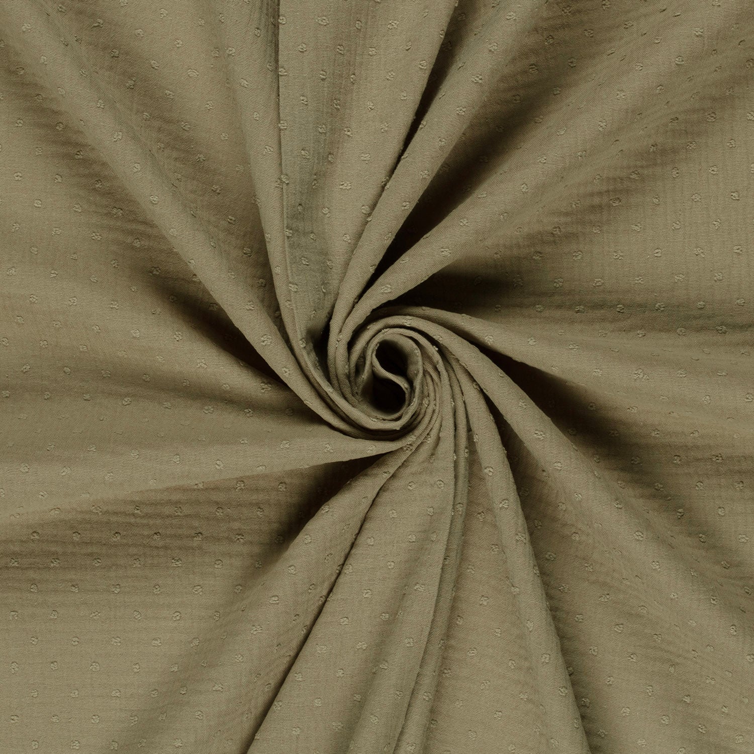 Musselin, Dots Ton in Ton, khaki