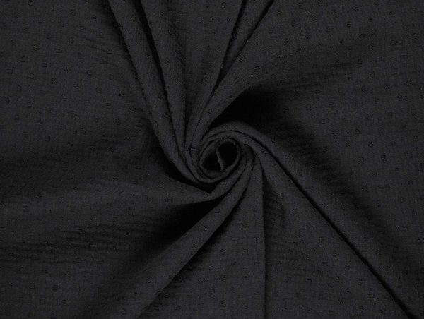 Musselin, Dots Ton in Ton, schwarz