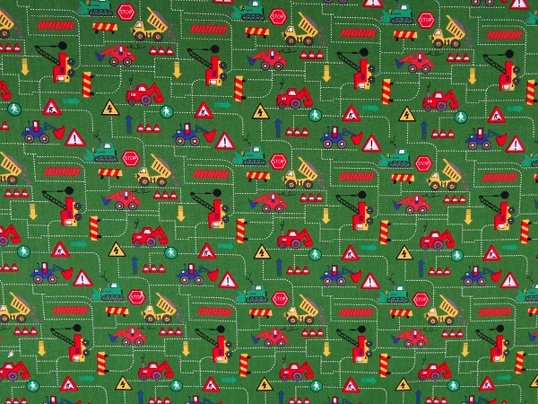 N-14394-Baustelle-gr-n-3 Baustelle, Bagger & Co, grün