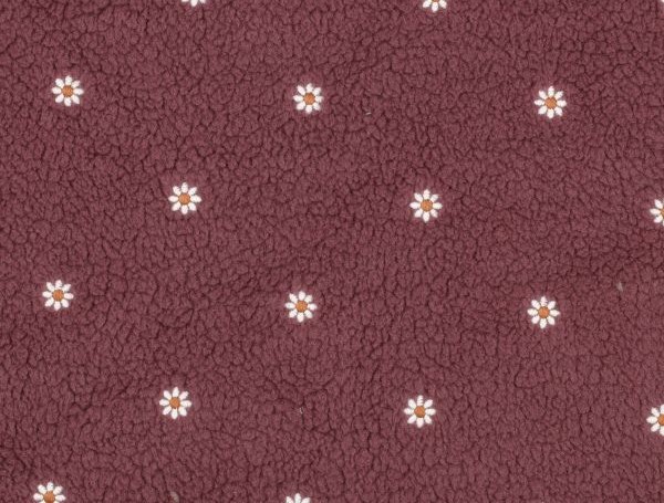 Teddystoff, Strick, Stickerei Blume