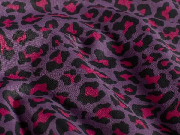 Baumwollwebstoff, Animalprint lila