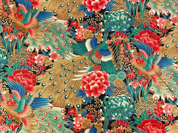 Dekostoff , Pfau , emeraude ( petrol)