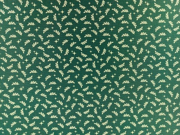 Webstoff Baumwolle , Zweige klein, grün Webstoff Baumwolle , Zweige klein, grün