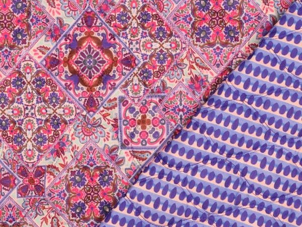 Steppartikel Stoffinnenseite, Patchoptik pink