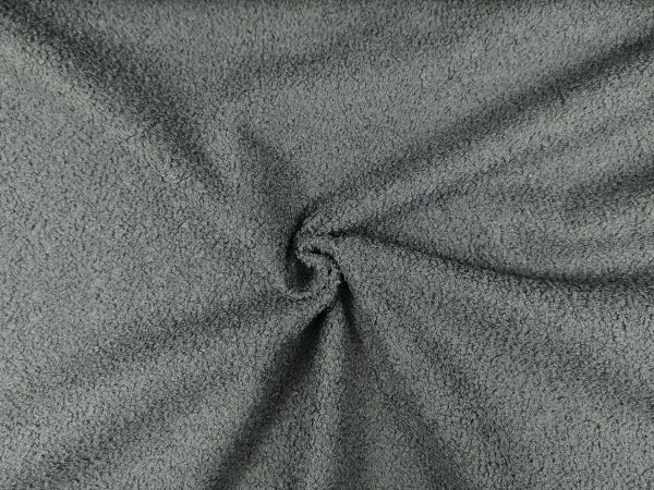 Teddy Bouclé / Rückseite Fleece, uni soft dunkelgrau