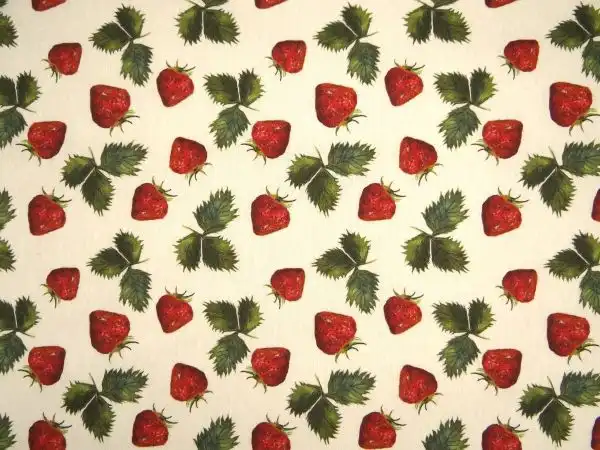 Abschnitt beschichtete Baumwolle, gemustert Erdbeeren Abschnitt beschichtete Baumwolle, gemustert Erdbeeren