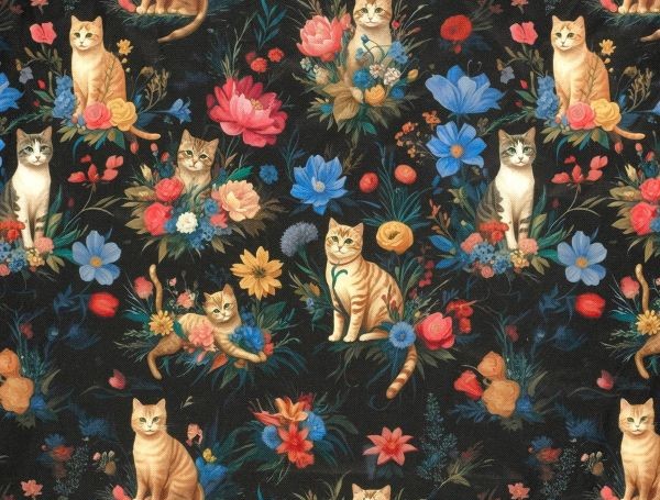 Dekostoff , Katzen, romantisch