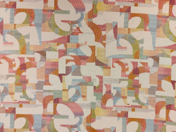 Dekostoff, Gobelin, geometrisches Muster , pastell