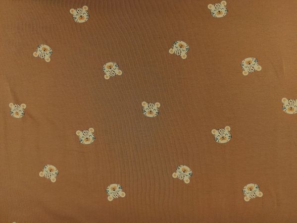 Jersey , Leopardengesicht, klein, nougat Jersey , Leopardengesicht, klein, nougat