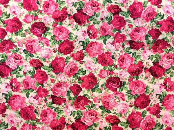 100 % Baumwolle Rosen, pink