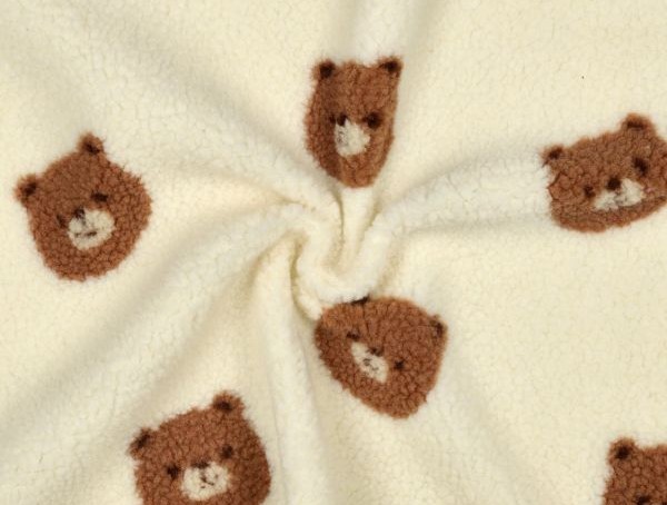 Teddystoff, Strick, Bärchen, ecru