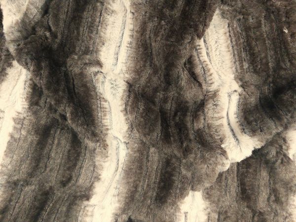 Kunstfell, braun / ecru gestreift