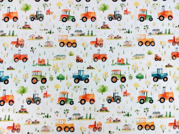 Jersey ,Bauernhoffahrzeuge, wollweiß