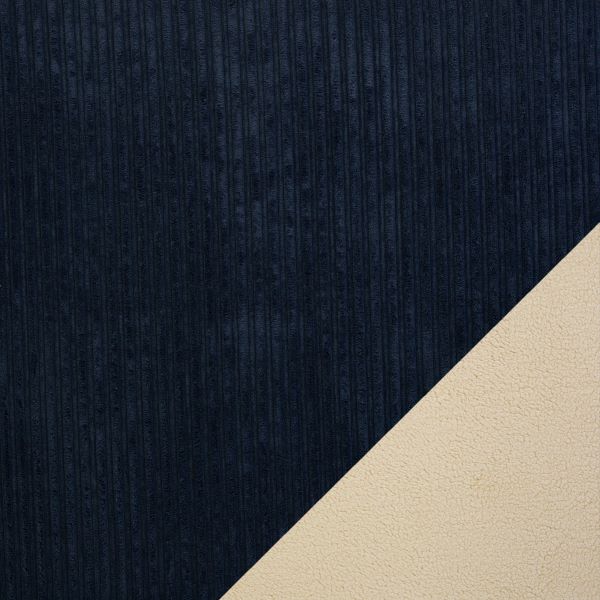 Breitcord / Plüsch blau / ecru Breitcord / Plüsch blau / ecru